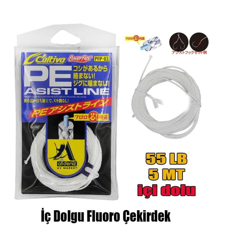 Cultiva 55 Lb 5 mt Asist İpi Jigging Assist Line