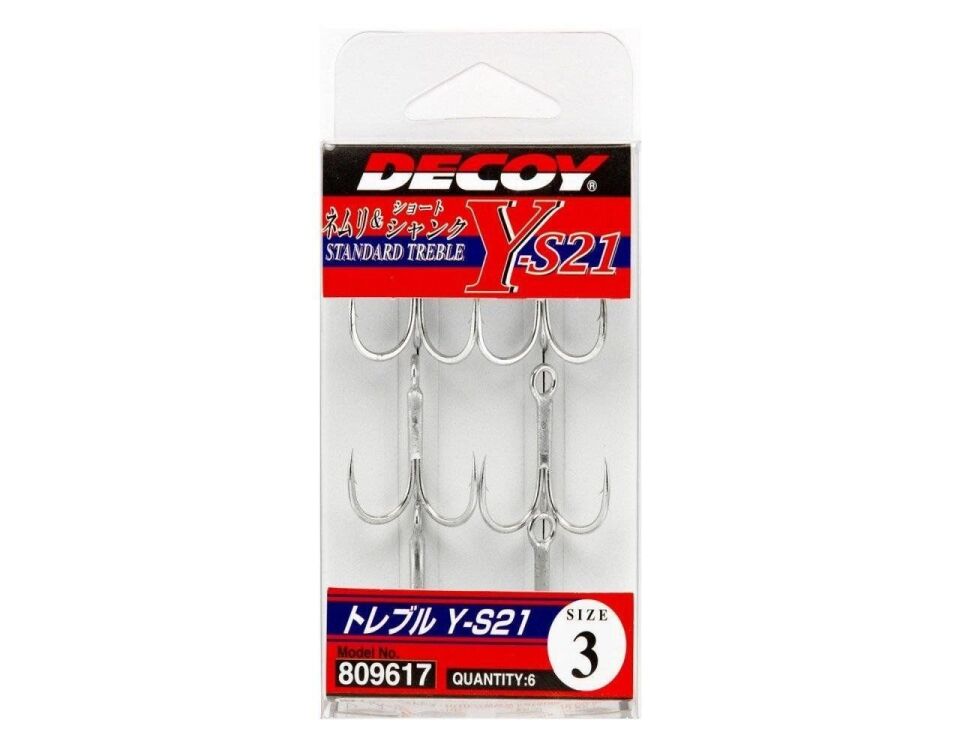 DECOY Y-S21 Standart Treble Üçlü Maket Balık İğnesi 3
