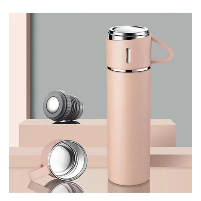 Optimus pro Vacuum Flask Set Üç Bardaklı Kutulu Paslanmaz Çelik Termos Seti 500 M