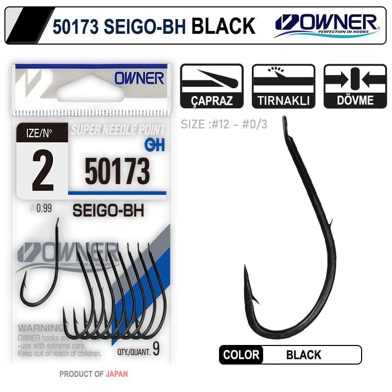 Owner 50173 Seigo-Bh Siyah Tırnaklı İğne 1/0