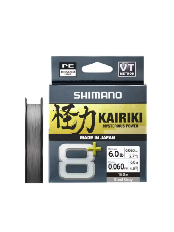 Shimano Kairiki  X8+ 150 M Steel Grey Örgü İp Misina