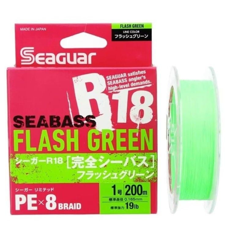 Seaguar Flash Green PE 8 Örgü Spin İp Misina 150mt Açık Yeşil PE 0.8 - 0.14 MM