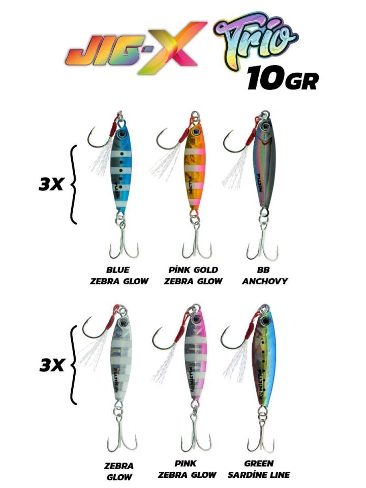 Fujin Jig-X Trio 3lü Micro Jig 10gr TR2