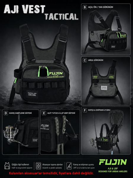 Fujin Tactical Vest Khaki Balıkçı Çantası