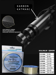 OPTIMUS PRO PHANTOM 300 METRE FLUOROCARBON COTED MİSİNA