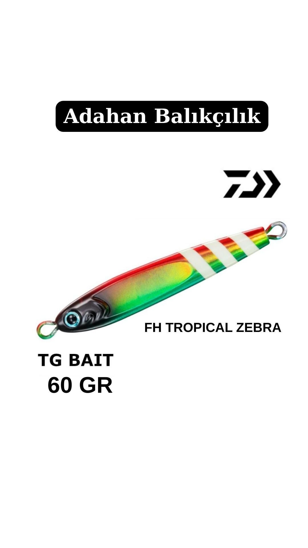 DAIWA SALTIGA TUNGSTEN JIG 60 GR FH TROPICAL ZEBRA