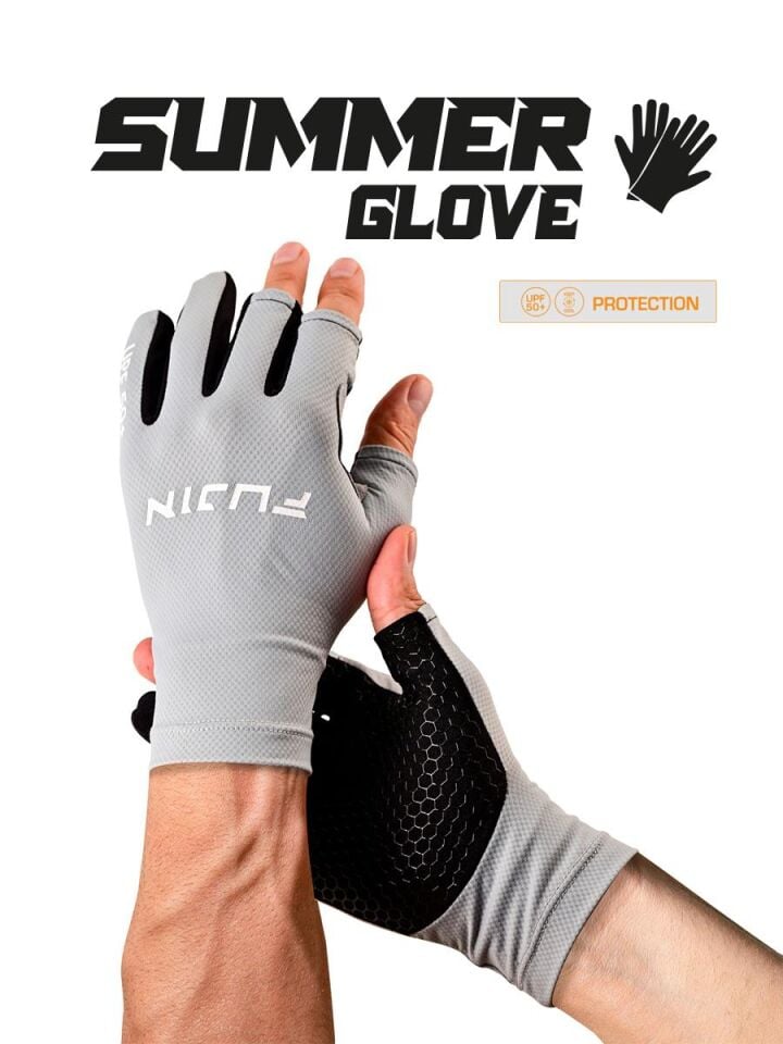 Fujin Pro Angler S24 Summer Gloves Grey