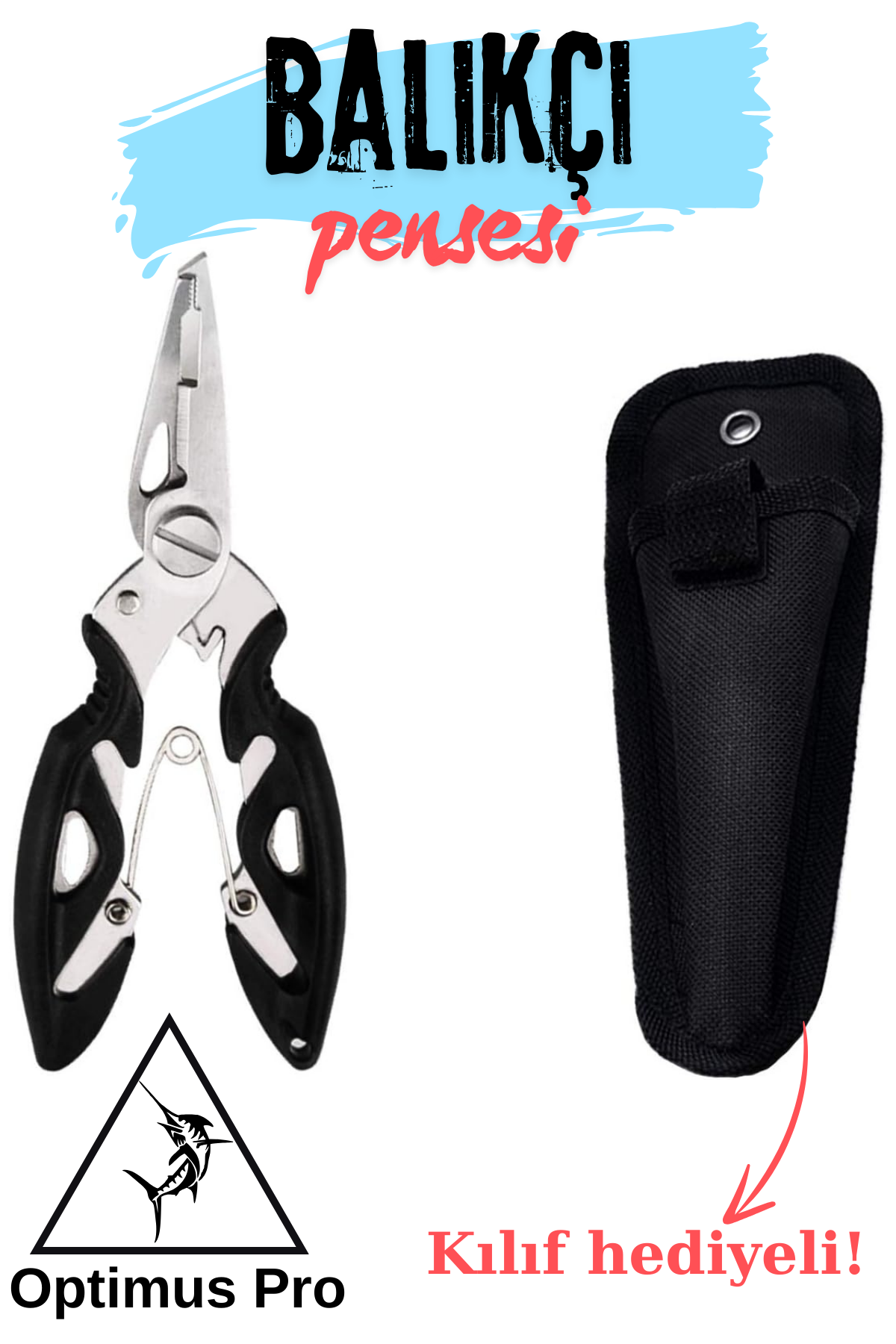 Balıkçı Çok Amaçlı ÇELİK Pense 13 Cm KILIF HEDİYELİ Siyah Renk