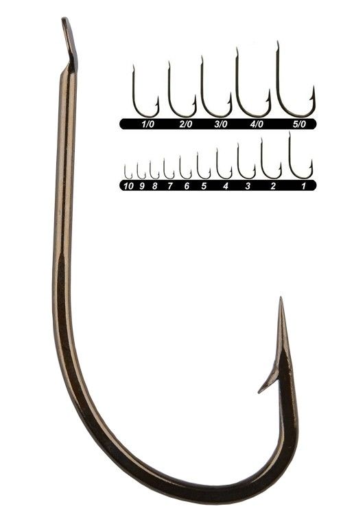 YOUVELLA 1405 Kısa Pala Dövme Çapraz Olta İğnesi 100'lü Kutu Bronz