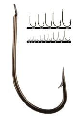 YOUVELLA 1405 Kısa Pala Dövme Çapraz Olta İğnesi 100'lü Kutu Bronz