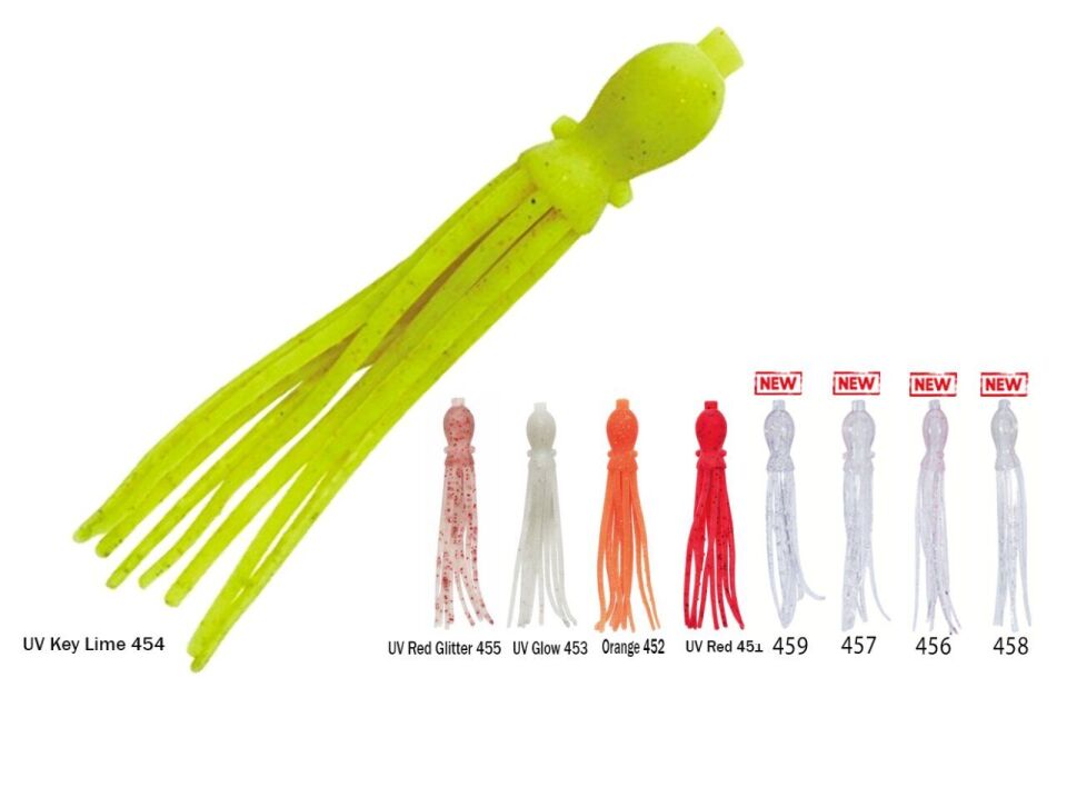 Nikko Octopus 114mm UV Silikon Yem 4'lü Paket Seaberry Orange